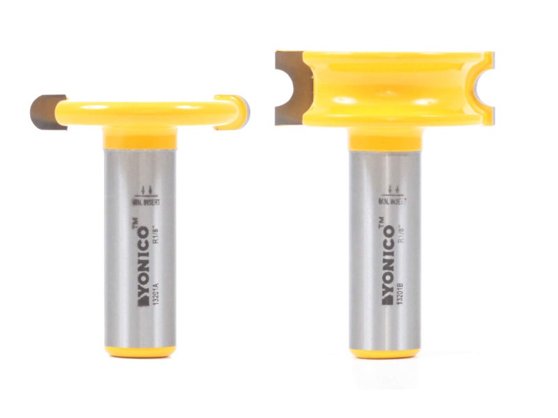YONICO 13201 1/4-Inch Bead 2 Bit Canoe Joint Router Bit Set 1/2-Inch Shank - Image 1